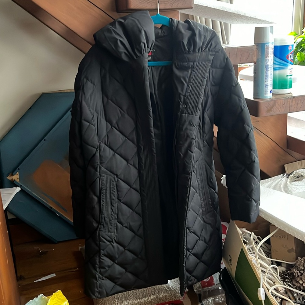 Black Gallery quilt stitch winter coat
